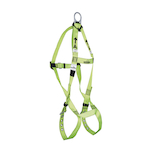 PEAKWORKS V8001200 Compliance 3-Point Adjustment Harness, Universal, 130 to 310 lb Load, Polyester Strap, Grommet Leg Strap Buckle, Pass-Thru Chest Strap Buckle, Hi-Viz Green