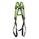 PEAKWORKS V8002000 Contractor 5-Point Adjustment Safety Harness, Universal, 400 lb Load, Pass-Thru Leg Strap Buckle, Pass-Thru Chest Strap Buckle, Friction Shoulder Strap Buckle, Hi-Viz Green/Black