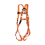 PEAKWORKS V8008000 Contractor FBH-10000AHV Safety Harness, Universal, 130 to 310 lb Load, Pass-Thru Leg Strap Buckle, Pass-Thru Chest Strap Buckle, Friction Shoulder Strap Buckle, Polyester Webbing Hardware, Hi-Viz Orange/Black