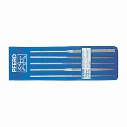 PFERD 04012 Diamond Needle File Set, 5 Pieces, 2-3/4 in Length of Cut, Coarse Cut