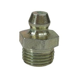 Plews 11-150 Ball Check Short Straight Grease Fitting, 1/8 in MNPT Thread, 11/16 in OAL, Plated, Steel