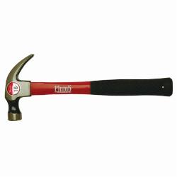 Plumb 11405 Regular Claw Hammer, 13 in OAL, Polished/Smooth Face Surface, 20 oz Steel Head, Curved Claw, Fiberglass Handle
