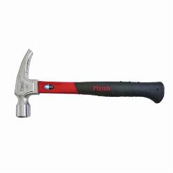 Plumb 11414N Pro Series Premium Claw Hammer, 13-1/2 in OAL, Polished Face Surface, 22 oz Forged Steel Head, Straight Claw, Fiberglass Handle