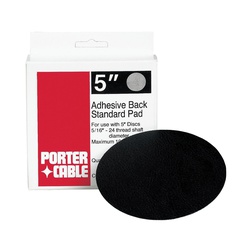 Porter-Cable 13700 Round Standard Replacement Adhesive Back Pad, For Use With 7334 and 7335 Random Orbit Sander, 5 in Dia, 60 Grit, 10000 rpm