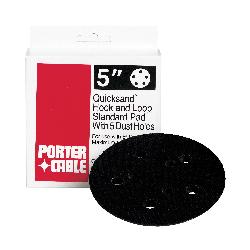 Porter-Cable 13904 Hook and Loop Standard Replacement Sander Pad, For Use With 332 Random Orbit Sander, 5 in Dia, 60 Grit, 14000 rpm