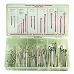 Precision Brand 12995 Cotter Pin Assortment, 124 Pieces, Stainless Steel, Plain