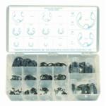 Precision Brand 13990 E-Clip Assortment, 255 Pieces, Steel, Black Phosphate, 1.2 to 24 mm