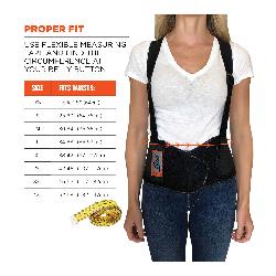 ProFlex 11097 1650 Economy Back Support Brace With Suspenders, 3XL, 46 to 52 in Fits Waist, 7-1/2 in W, Elastic/Rubber Webbing, Black, Hook and Loop Closure