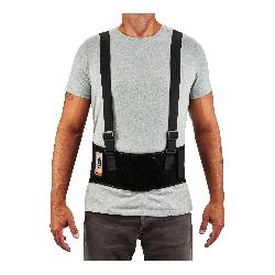 ProFlex 11103 1600 Standard Back Support Brace With Suspenders, M, 30 to 34 in Fits Waist, 9 in W, Elastic/Rubber Webbing, Black, Hook and Loop Closure