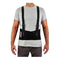 ProFlex 11286 2000SF High Performance Back Support Brace With Suspenders, 2XL, 42 to 46 in Fits Waist, 8-1/2 in W, 840D Spandex, Black, Hook and Loop Closure