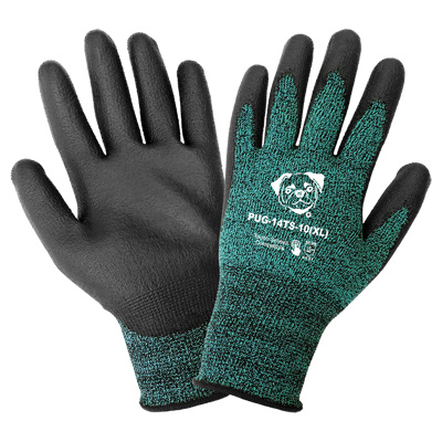 PUG Black Polyurethane Coated Touch Screen Compatible Gloves 10(XL)