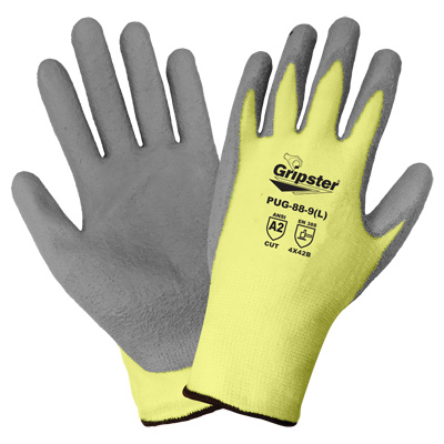 Gripster Aramid Fiber and Spandex Blend Polyurethane Coated Palm Cut Resistant Gloves 10(XL)