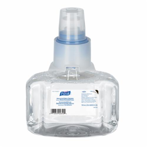 PURELL 1304-03 LTX-7 Hand Sanitizer With Advanced Instant, 700 mL Nominal, Dispenser Refill Package, Foam Form, Alcohol/Dye Free/Odorless Odor/Scent, Clear