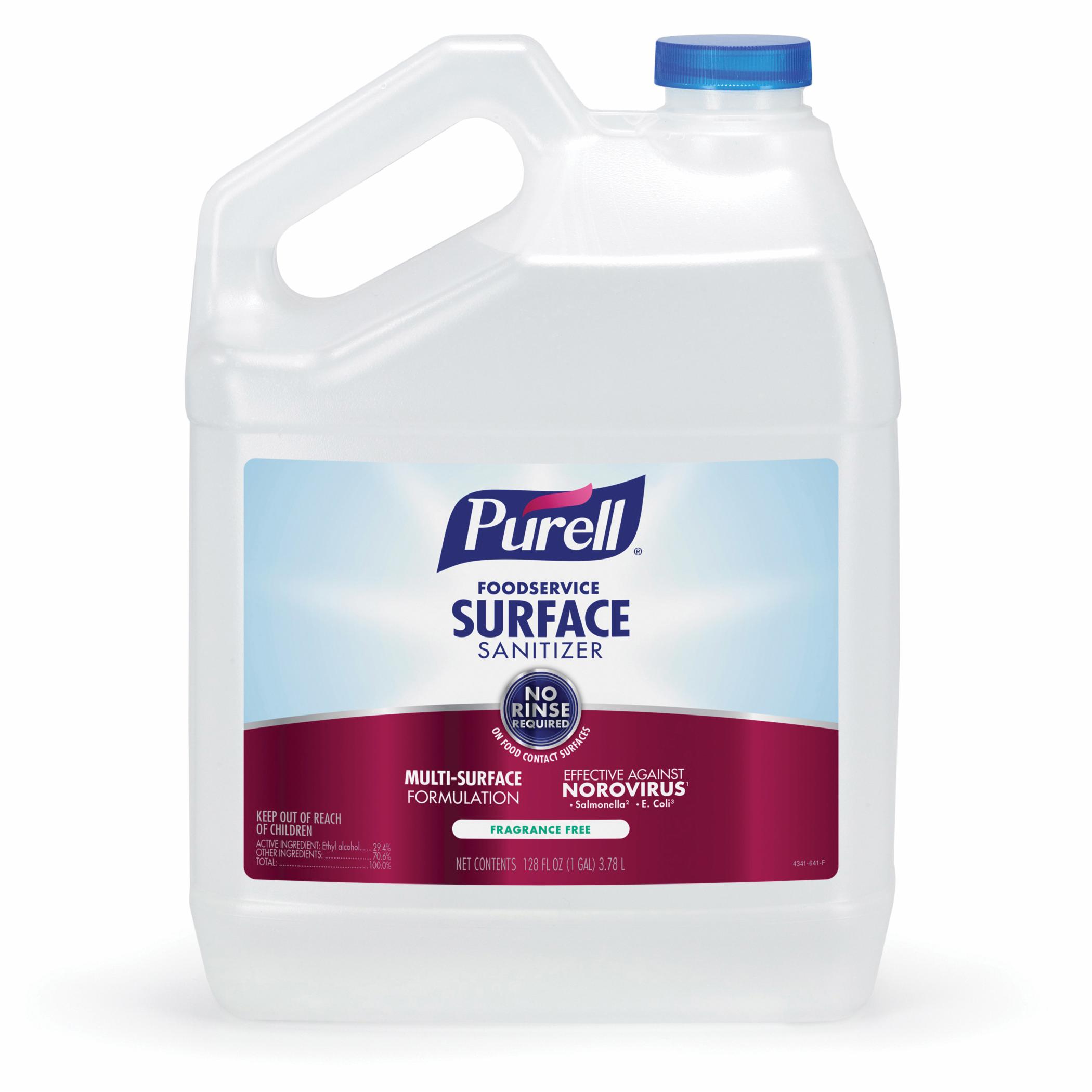 PURELL 4341-04 Surface Sanitizer, 128 fl-oz Bottle, 12.6 to 12.9 pH, Liquid Form, Fragrance-Free Odor/Scent