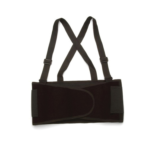 Pyramex BBS1002XL EB100 Back Support With Suspenders, 2XL, 46 to 56 in Fits Waist, Black, Hook and Loop Closure