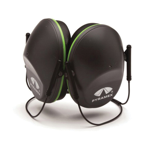 Pyramex BH9010 Ear Muff, 22 dB Noise Reduction, Blue/Green, Behind the Head Band Position, ANSI S3.19