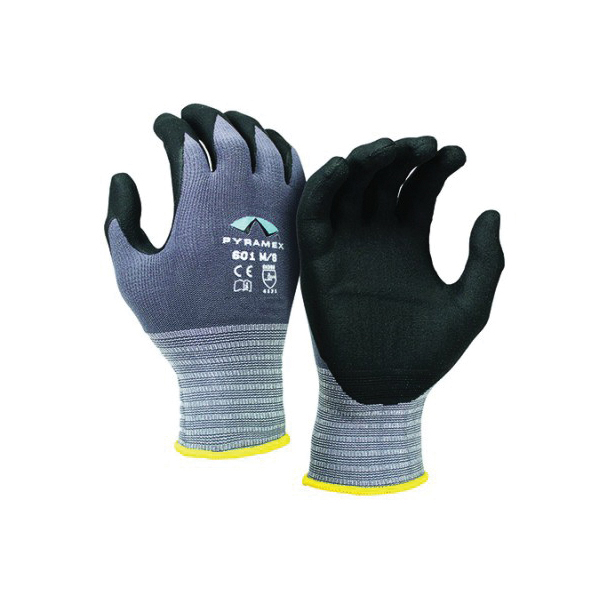 Pyramex CorXcel GL601L Cut-Resistant Gloves, L/SZ 9, Nitrile Micro-Foam Coating, 15 ga Nylon/Spandex/Latex, Elastic Cuff, Resists: Abrasion, Cut, Puncture and Tear, Pair Hand