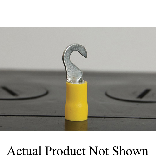 QuickCable 160140-100 Solderless Hook Terminal, 22 to 18 AWG Tin Plated Copper Conductor, Copper, Red