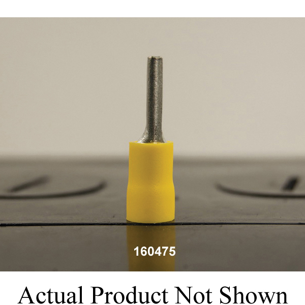 QuickCable 160175-100 Solderless Pin Terminal, 22 to 18 AWG Conductor, Copper, Red