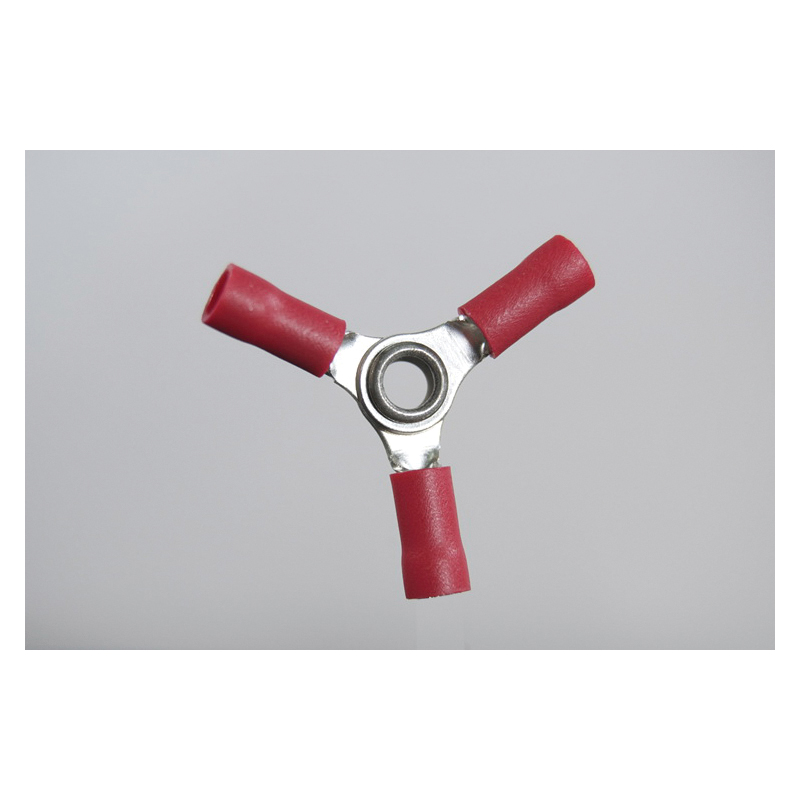QuickCable 160178-100 3-Way Solderless Connector Terminal, 22 to 18 AWG Tin Plated Copper Conductor, Copper, Red