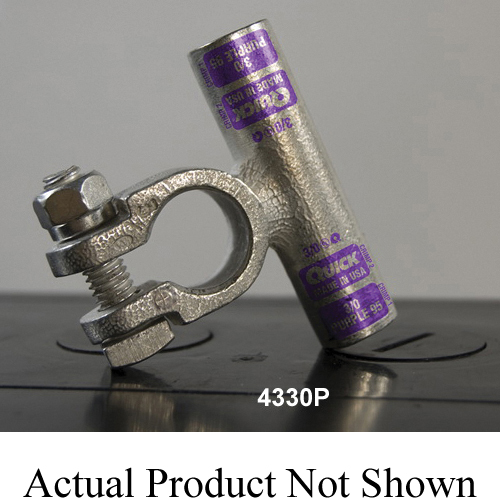 Quick 4302-005P 4000 Positive Flag Connector, 2 AWG Conductor, 2-31/64 in OAL, Tin Plated Cast Copper Alloy