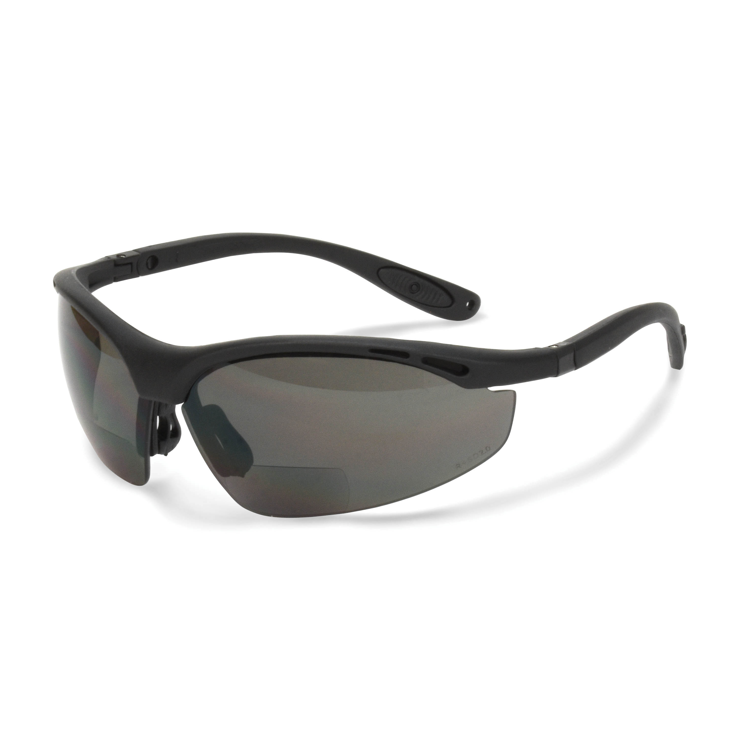 Radians CH1-225 CH1 Cheaters Bi-Focal Safety Eyewear, Hard Coated, Smoke Lens, Half Framed Frame, Black, Nylon Frame, Polycarbonate Lens, ANSI Z87.1+