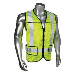 RADWEAR LHV-5-PC-ZR-R Safety Vest, Regular/M to XL, Hi-Viz Lime, 3.5 oz Polyester Visi-Cool Mesh Fabric, Zip-N-Rip Closure, ANSI Class: Class 2, ANSI/ISEA 107-2015