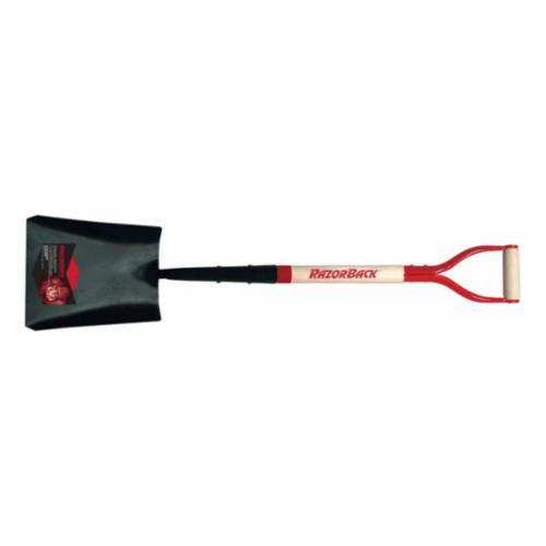 Razor-Back 42008 Square Point Shovel With Traditional Socket, 30 in L Handle, Steel Blade, Hardwood Handle