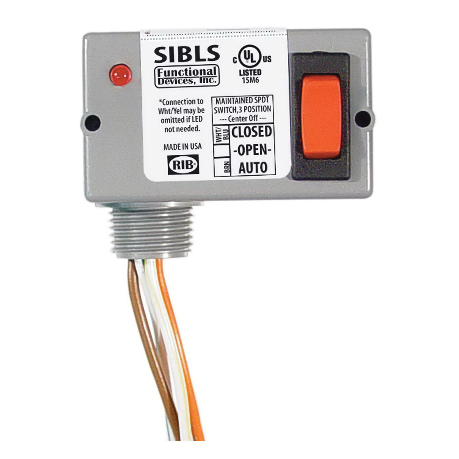 RIB SIBLS Enclosed Switch With LED Indicator, 5 A, 30 VAC/VDC, SPDT Contact