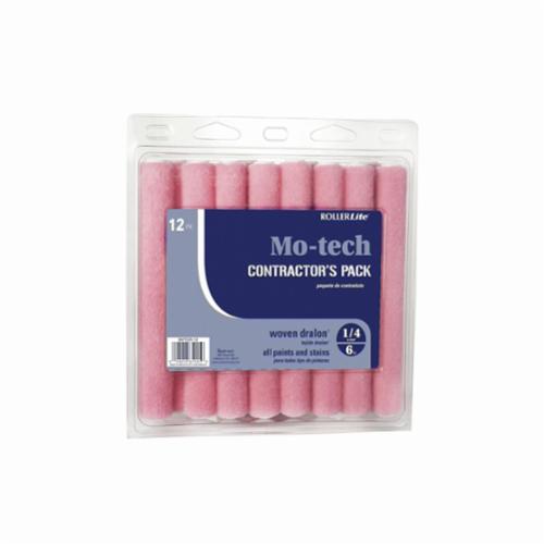 ROLLERLite 6MT025-12 Mo-Tech Mini Roller Cover, 1/4 in Nap, 6 in L, Dralon Woven Fabric, Smooth Surface