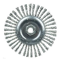 Roughneck 08786 Narrow Face Root Pass Wheel Brush With Nut, 6 in Dia Brush, 3/16 in W Face, 0.02 in Dia Stringer Bead Knot Filament/Wire, 5/8-11 Arbor Hole