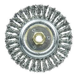 Roughneck 08916 Narrow Face Filler Pass Wheel Brush, 6 in Dia Brush, 1/2 in W Face, 0.023 in Dia Stringer Bead Knot Filament/Wire, 5/8 in Arbor Hole