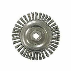Roughneck 08806 Narrow Face Root Pass Wheel Brush With Nut, 5 in Dia Brush, 3/16 in W Face, 0.02 in Dia Stringer Bead Knot Filament/Wire, 5/8-11 Arbor Hole