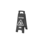 Rubbermaid 1867505 Executive 2-Sided Multi-Lingual Floor Safety Sign, 26.1 in Closed/25 in Open H x 10.9 in W, White on Black, Copolymer Polypropylene