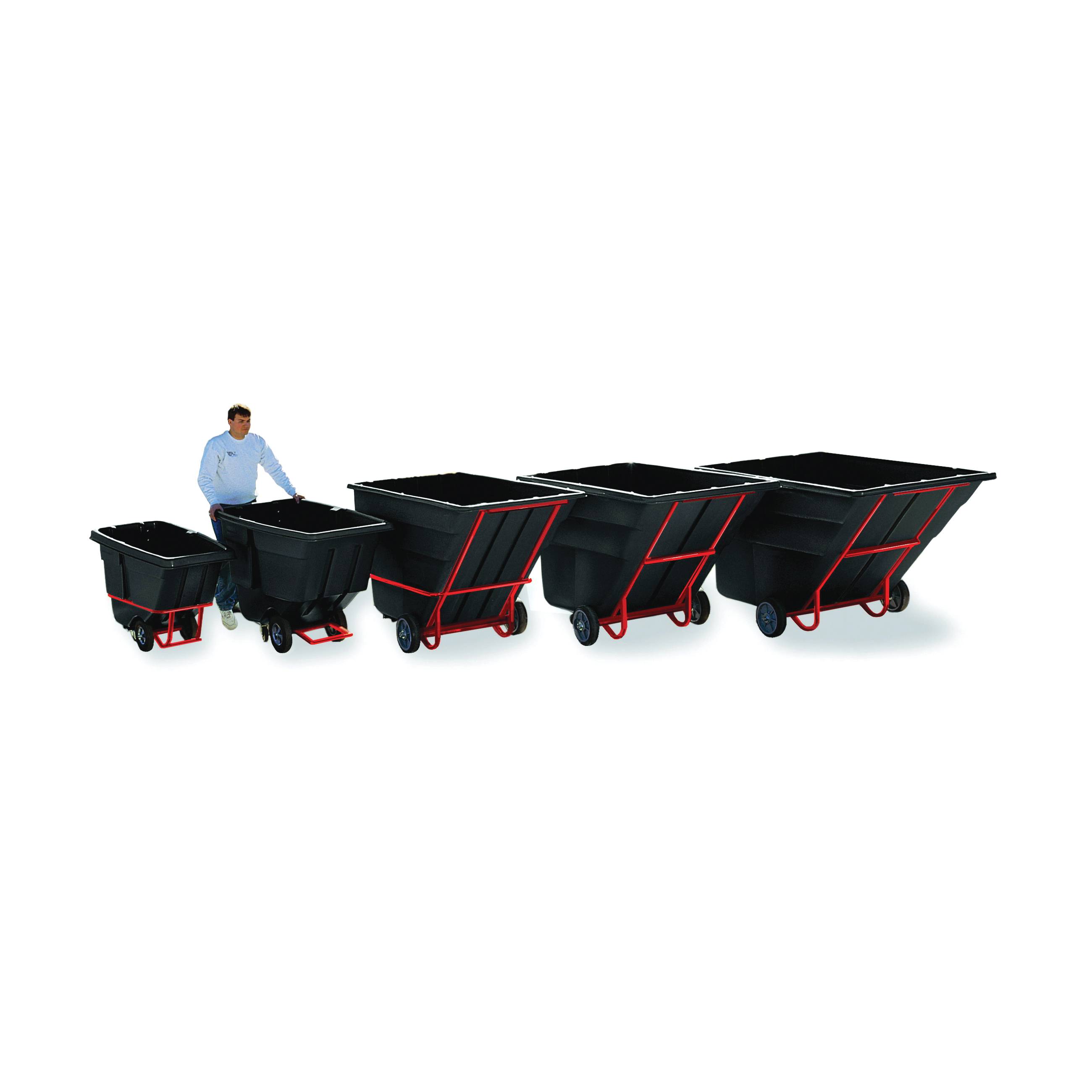 Rubbermaid FG103600BLA Heavy Duty Rotomolded Tilt Truck, 2300 lb Load, 2 cu-yd Volume, Black, HDPE, 81.2 in OAL