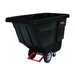 Rubbermaid FG130400BLA Durable Rotomolded Standard Duty Tilt Truck, 300 lb Load, 1/2 cu-yd Volume, Black, HDPE, 56.8 in OAL
