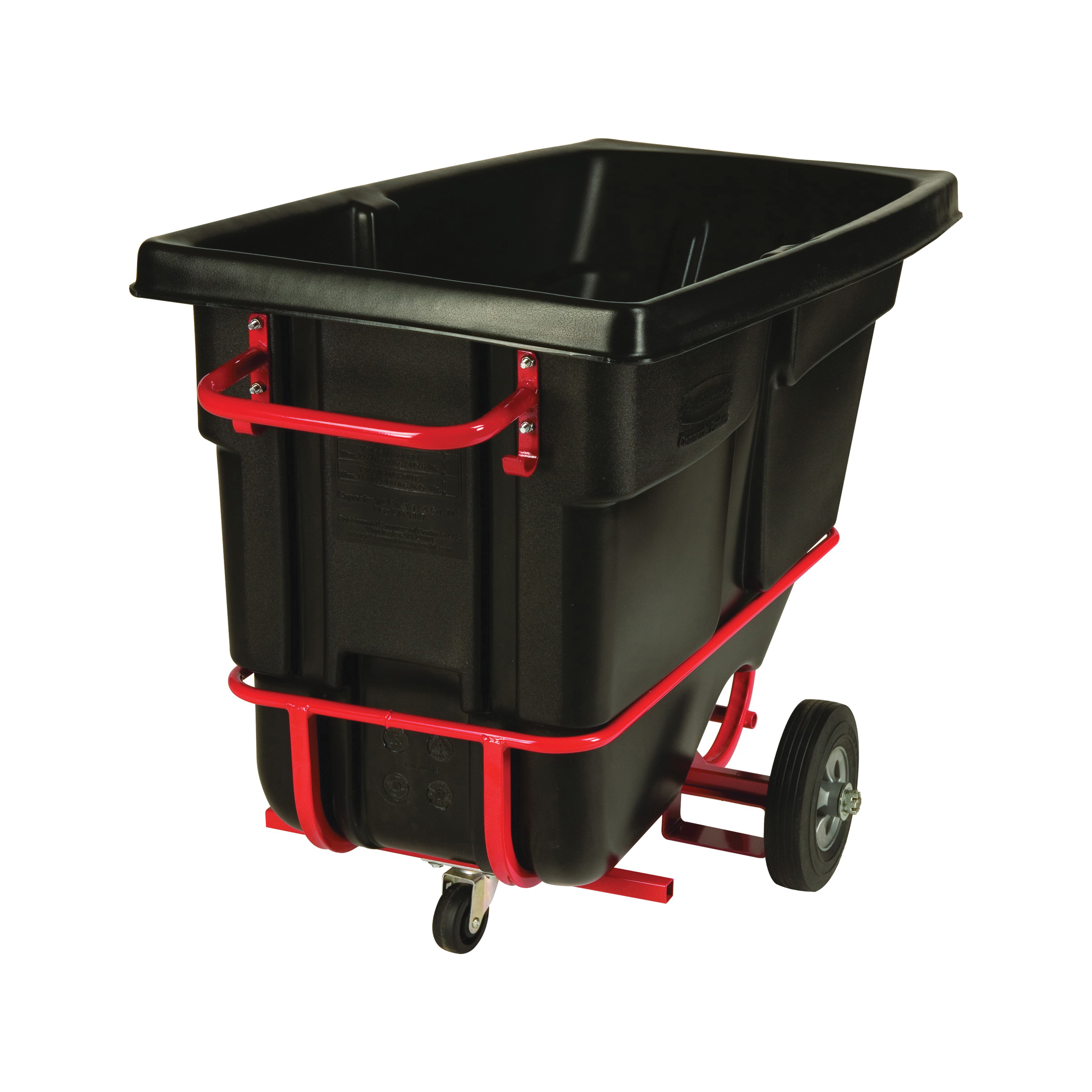 Rubbermaid FG130542BLA 1305-42 Forkliftable Standard Duty Tilt Truck, 850 lb Load, 1/2 cu-yd Volume, Black, HDPE, 60-1/2 in OAL