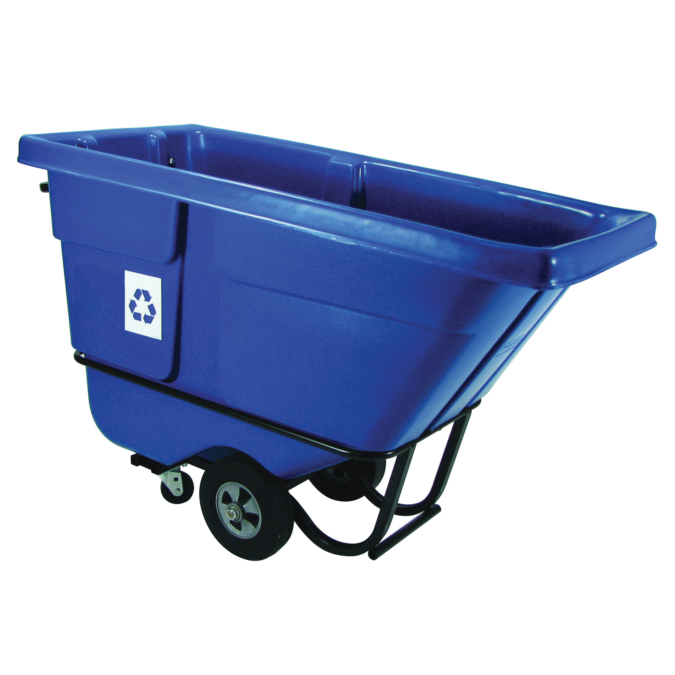 Rubbermaid FG130573BLUE 1305-73 Recycling Standard Duty Tilt Truck, 850 lb Load, 1/2 cu-yd Volume, Blue, MDPE, 60-1/2 in OAL
