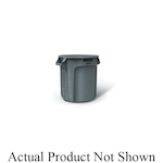 Rubbermaid BRUTE FG261000GRAY Utility Waste Container Without Lid, 10 gal Capacity, Round, 15.6 in Dia, 17.1 in H, Plastic, Gray