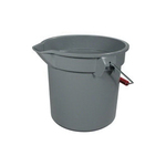 Rubbermaid Brute FG261400GRAY Storage Bucket, 14 qt, 12 in Dia, HDPE, Gray