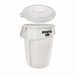 Rubbermaid BRUTE FG261960WHT Trash Can Lid, Round Container, Plastic, White, 19.88 in L x 19.88 in W