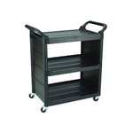 Rubbermaid FG342100BLA Service Utility Cart, 33.6 in L x 18.6 in W x 36.6 in H, 150 lb Load, Black