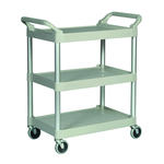 Rubbermaid FG342488PLAT 3424-88 Utility Cart With 4 in Dia Swivel Casters, 33.6 in L x 18.6 in W x 37.8 in H, 200 lb Load, Platinum