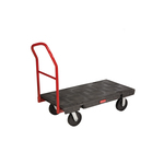 Rubbermaid FG444100BLA Heavy Duty Medium Platform Truck With 8 in Polyolefin Casters, 48 in L x 24 in W x 24.6 in H, 2500 lb Load, Black