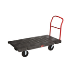Rubbermaid FG446600BLA Heavy Duty Large Platform Truck With 8 in TPR Casters, 60 in L x 30 in W x 30.6 in H, 2000 lb Load, Black