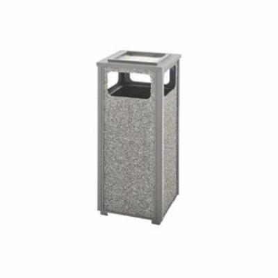 Rubbermaid Aspen FGR12SU201PL Decorative Refuse Container With Brown Panels, 12 gal Capacity, 13-1/2 in L, Steel, Brown