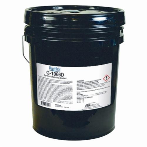 Rustlick 75051 G-1066D Premium Metalworking Fluid, 5 gal Pail, Mild, Liquid, Yellow/Orange