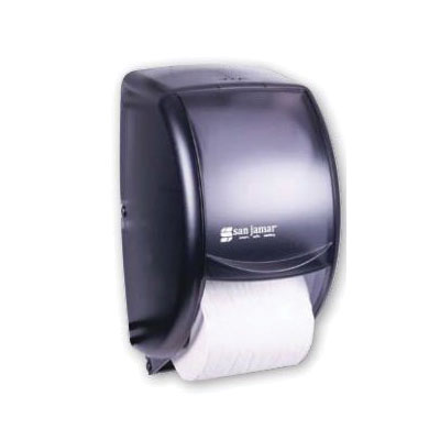 San Jamar R3500TBK Duett Classic Style Standard Bath Tissue Dispenser, (2) 4-1/2 to 5-1/2 in Rolls Capacity, Wall Mount, Plastic