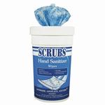 SCRUBS 90985 Antimicrobial Hand Sanitizer Wipe, 85 Wipes Capacity, Cloth, Blue/White