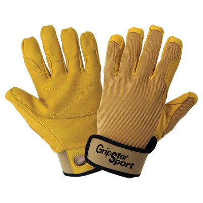 Gripster Sport Ergonomic Premium-Grade Grain Goatskin Leather Palm Belaying/Rappelling Climbing Gloves 10(XL)